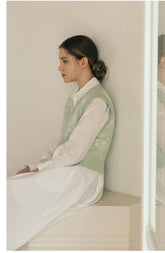 Crisp Button-Front Midi Poplin Dress with Gathered Waist